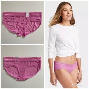 Auden Pink Mauve Lace Trimmed Hipster Underwear Panty Size Small NWT
